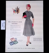 1954 KOTEX SANITARY NAPKINS & BELT Not a Shadow of A Doubt  Print Ad 48937