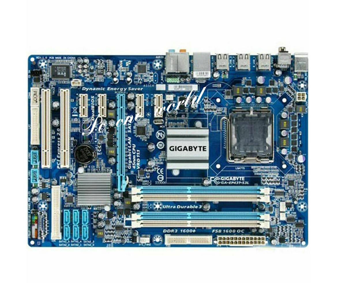 GIGABYTE GA EP43T S3L Desktop Motherboard Intel P43 LGA 775 DDR3
