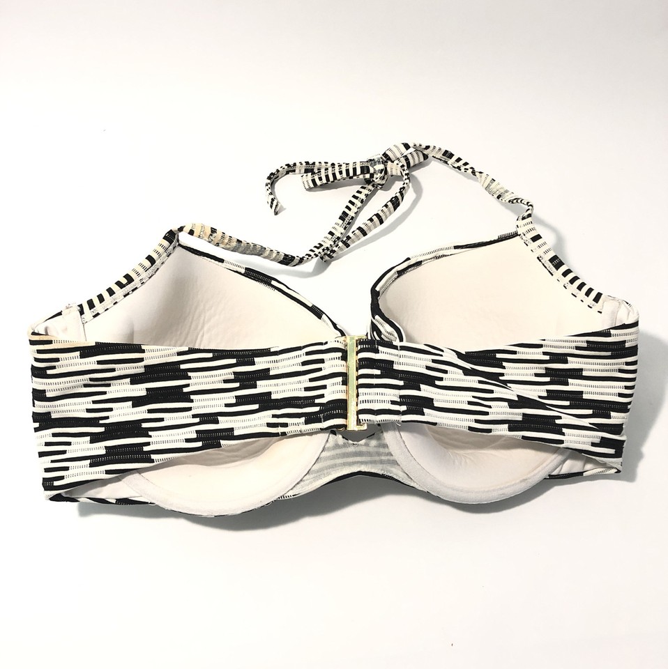 Victoria Secret Bikini Top36DD Black & White VS Swimsuit Top