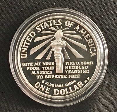1986 S Statue of Liberty Silver Dollar Proof Coin .77 OZ .999 ASW