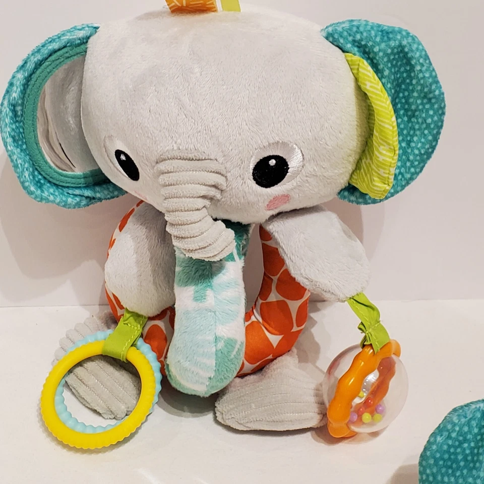 Bright Starts Elephant Baby Rattle and Crinkle Teether Set - Image 4 of 4