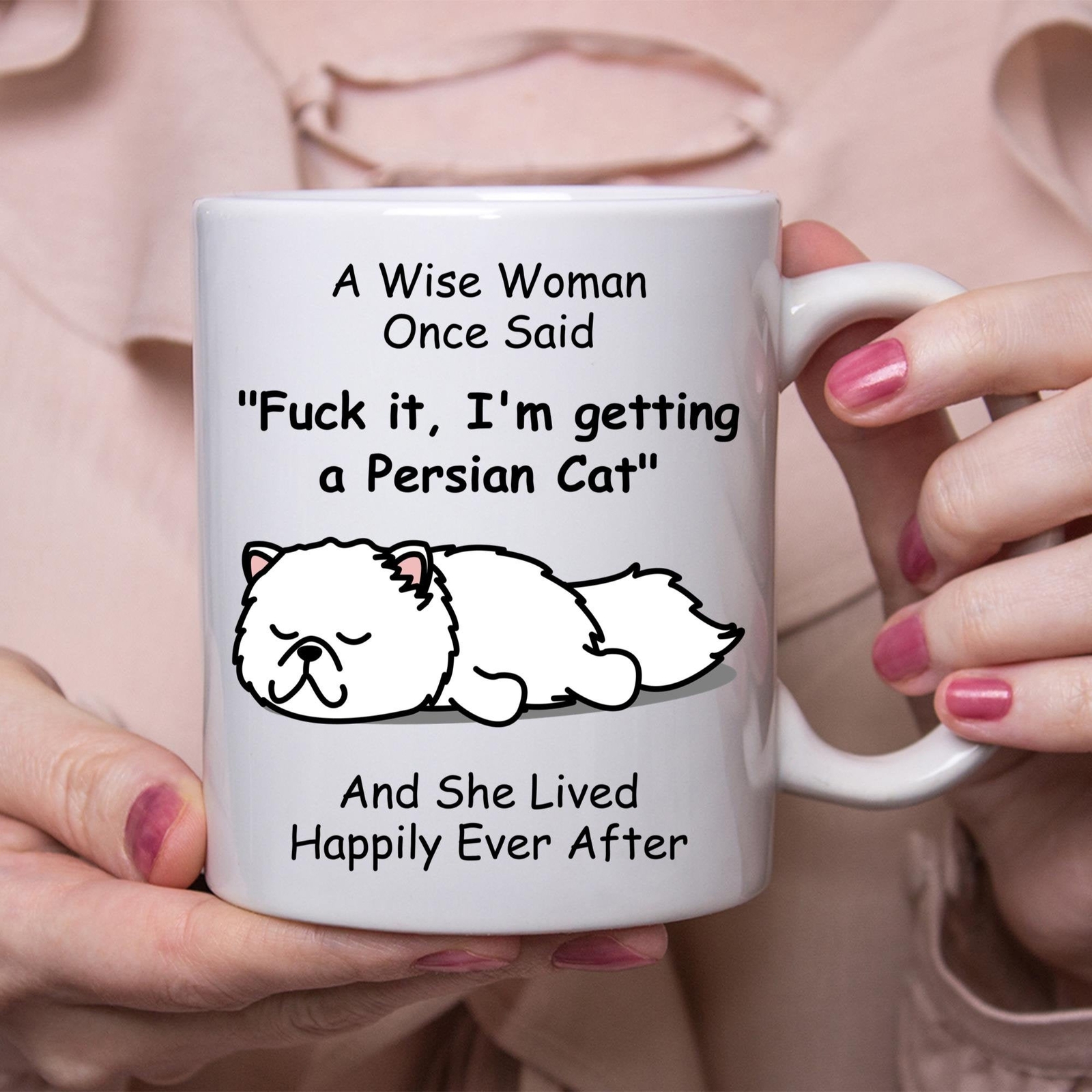 Funny Persian Cat Cute Gift For Women White Coffee Mug Coffee Cup