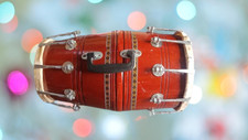 **Handgefertigter Holz Dholak mit Tragetasche**