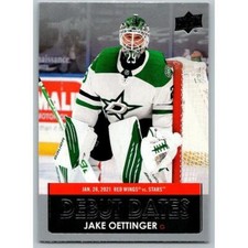 2021-22 Upper Deck Hockey Series 1 Debut Dates #DD-20 Jake Oettinger Dallas