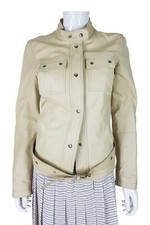 Prada Cream Leather Jacket (it44 - Uk 12) - Belt Missing