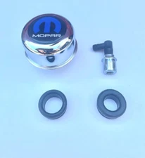 318 340 360 383 440 Chrome Valve Cover Breather & Grommet  PCV Valve new style