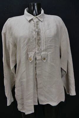Trachtenhemd von Imperial grau langarm stabiles Leinenhemd Stickerei Gr.XL 43 - Bild 1 von 4