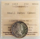 Canada. Elizabeth II 1953 SD 25 Cents  ICCS MS 64 Cameo 5.83 g, 23.8 mm KM-52