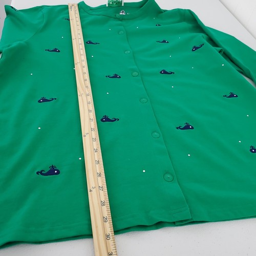 Quacker Factory Womens Green Whale Embroidered Knit Cardigan Size 1X Nautical - Picture 9 of 10