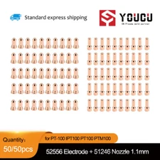 100PK Fit PT-100 IPT100 PT100 PTM100 Torch 52556 Electrode 51246.11 Nozzle 1.1mm