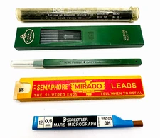 Mirado Faber Castell Ruwe Staedtler Mars Drawing Pencil Leads  Lot Of 5 AS IS