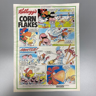 KELLOGG'S Corn Flakes Comic Strip Cornelius 1997 Vintage Retro Werbung