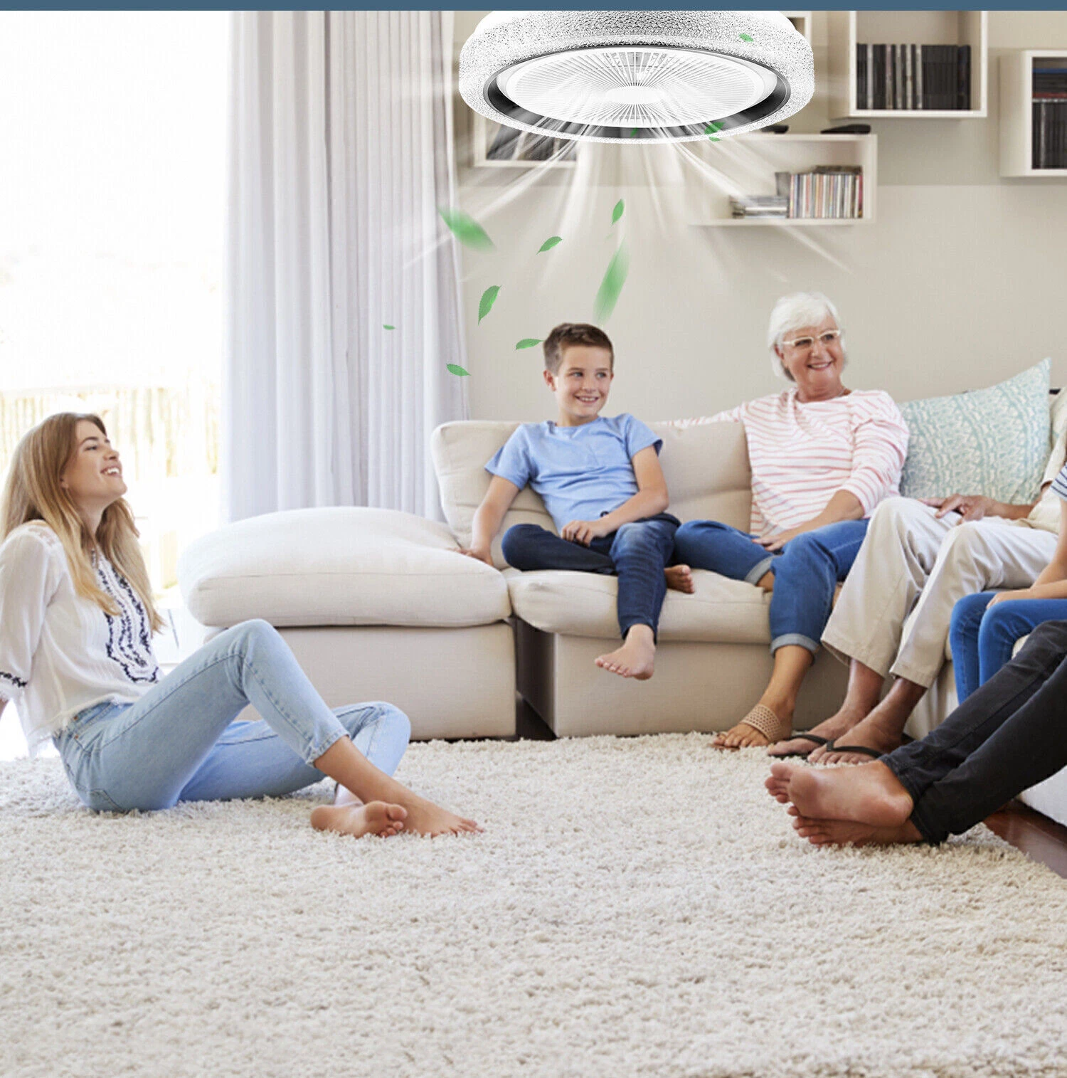 Ceiling Fan with Lighting RGB LED Light Adjustable Wind Speed Remote Control UK - Picture 6 of 29
