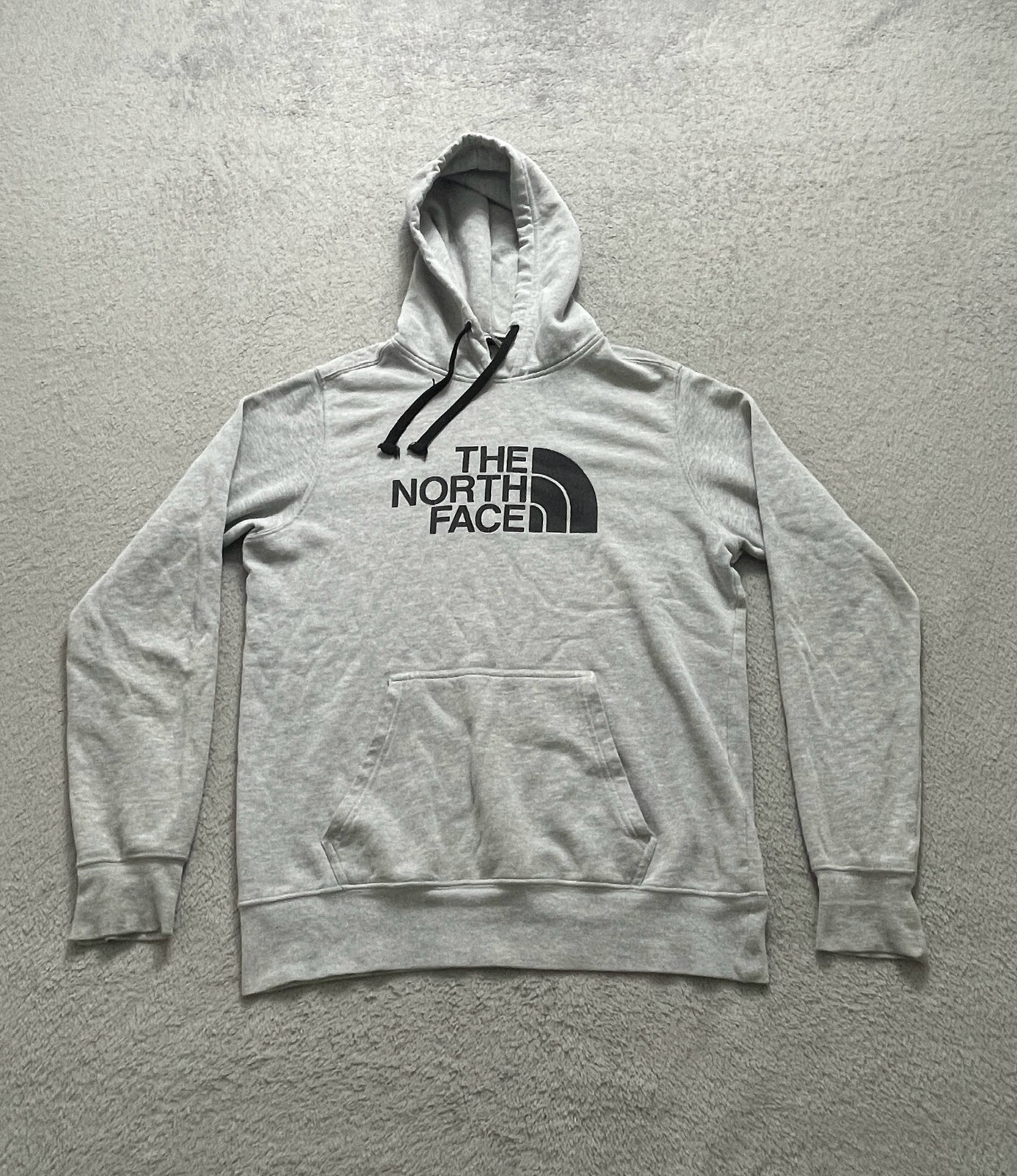 North Face Hoodie Mens Size Small Gray Graphic Hooded Casual Pullover Sweatshirt