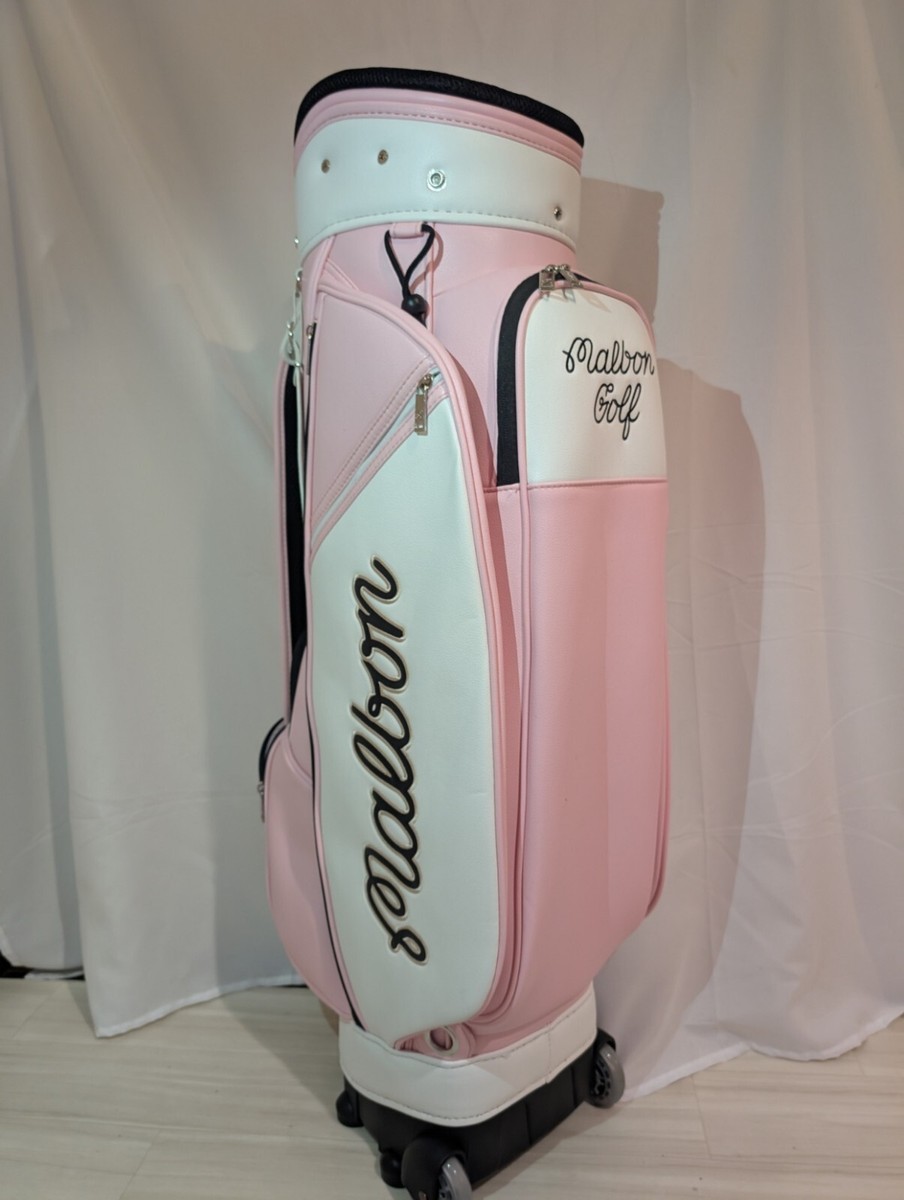 MALBON GOLF Caddy Bag Caster Type Pink Synthetic Leather 5