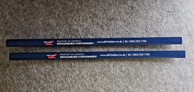 2x Zimmermanns-Bleistift 25 cm Schreinerstift Handwerker Bleistift mit AfD Logo