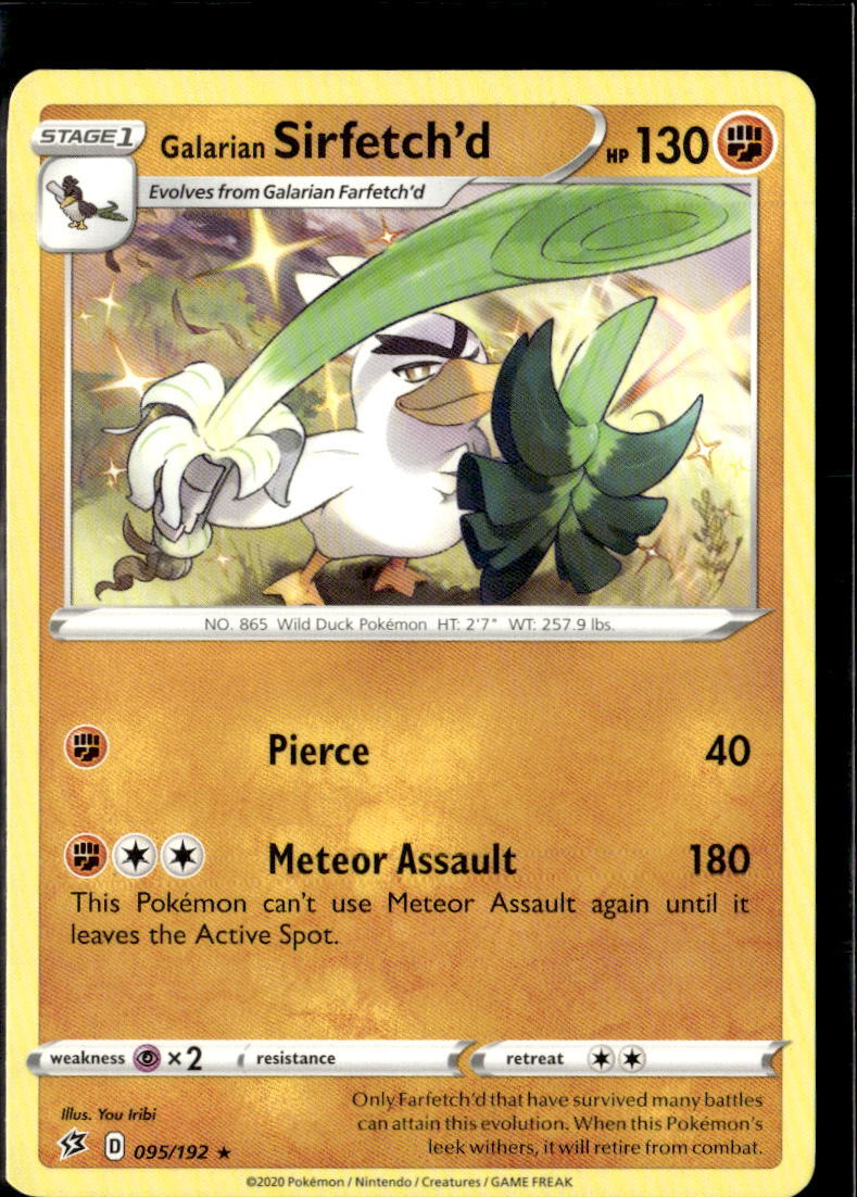 pokemon card sirfetch'd Pokmon TCG: Galarian V Box 079/198 / Rare Card Type / HP / Stage Galarian Sirfetch'd V 065/100