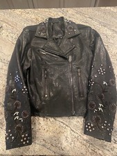 Nour Hammour Womens Leather Coat Size 42