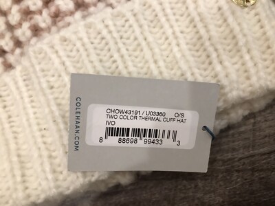 NWT COLE HAAN Women's Thermal Cuff Hat Pom Pom Beanie Wool Alpaca