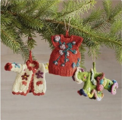 Sundance Catalog Knitted Wool Sweater & Dress Holiday Christmas Ornament