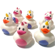 6 PINK  PURPLE UNICORN CRUISING DUCKS RUBBER DUCKIES 2" UNICORNS CRUISE DUCK
