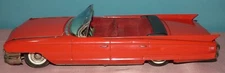1961 Sixty-Two Red Cadillac 62 Convertible Battery Operate Toy Car SSS Japan