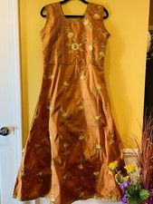 Designer Custom Stitched Banglori Silk Light Peach Anarkali Gown SALE  Size 40