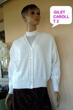 VESTE GILET CARDIGAN DE MARQUE CAROLL DENTELLE BLANC NEUF T 2 42/44