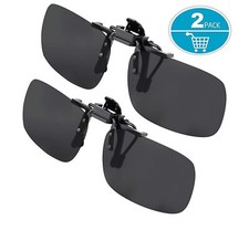 Clip On Sunglasses Flip Up Polarized Sunglasses Clip onto Eyeglasses Good for...