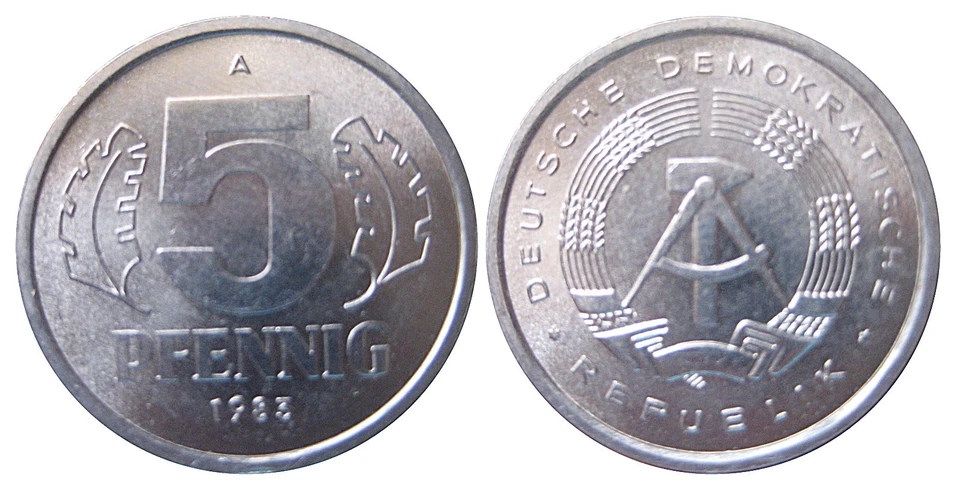 1509 5 Pfennig DDR 1983 A in STG fein  1502407 - Bild 1 von 1