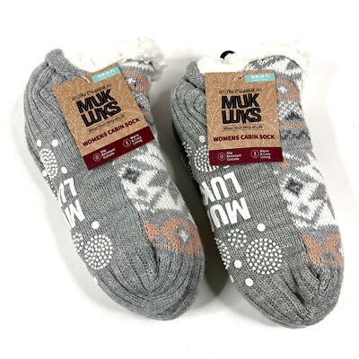 Pairs MUK LUKS Women's Cabin Sock Slipper Socks Size S/M (5-7