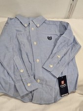 Chaps Boys Long Sleeve Shirt, Blue Collared Size 2T Button Down NWT