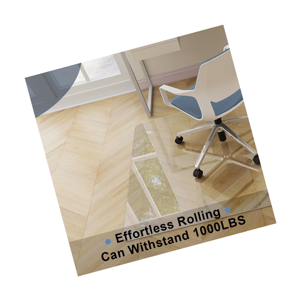 Office Chair Mat Carpeted Floors Clear Tempered Glass Carpet Protector