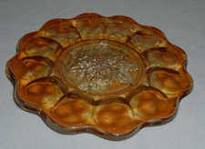 Imperial Marigold Carnival Glass Plate Raised Grape Design Across VTG FREE SHIP