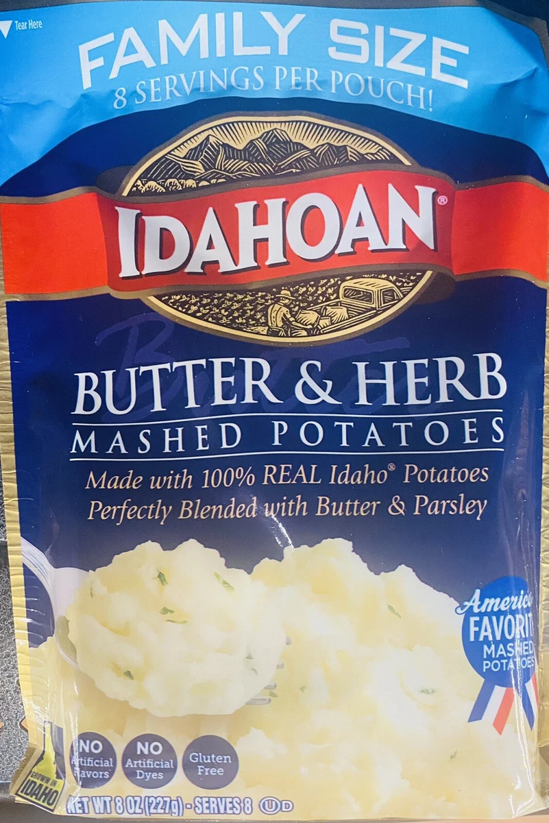 2x Idahoan Butter & Herb Mashed Potatoes 8 oz FAMILY SIZE Packet - 2 PACK