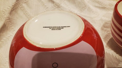 Set of 3 - Boston Warehouse 2006 Winter Snowman Red White Bowls - Picture 8 of 11