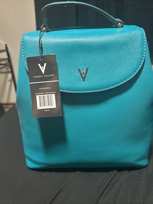 Vanessa Williams Lush Collection Backpack Purse Peacock Blue with dust cover