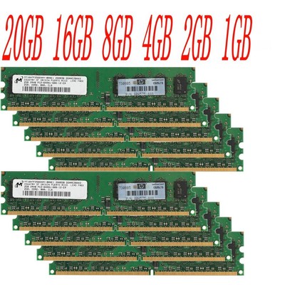 20GB 16GB 8GB 4G 2G DDR2-800Mhz PC2-6400 DIMM Desktop Speicher für Micron LOT DE