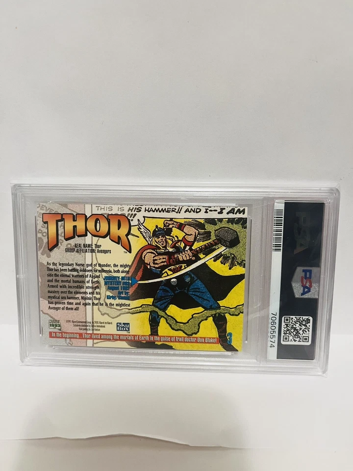 PSA 9 = 1993 SKYBOX MARVEL MASTERPIECES THOR - #3 -  MINT! - Image 3 of 3