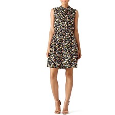 Tory Burch Ryder Floral High Neck A Line Pleated Skirt Silk Mini Dress 6