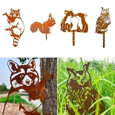 Garden Decor Corten Steel Metal Animals Ornament Xmas Gift for Outdoor Lawn Yard