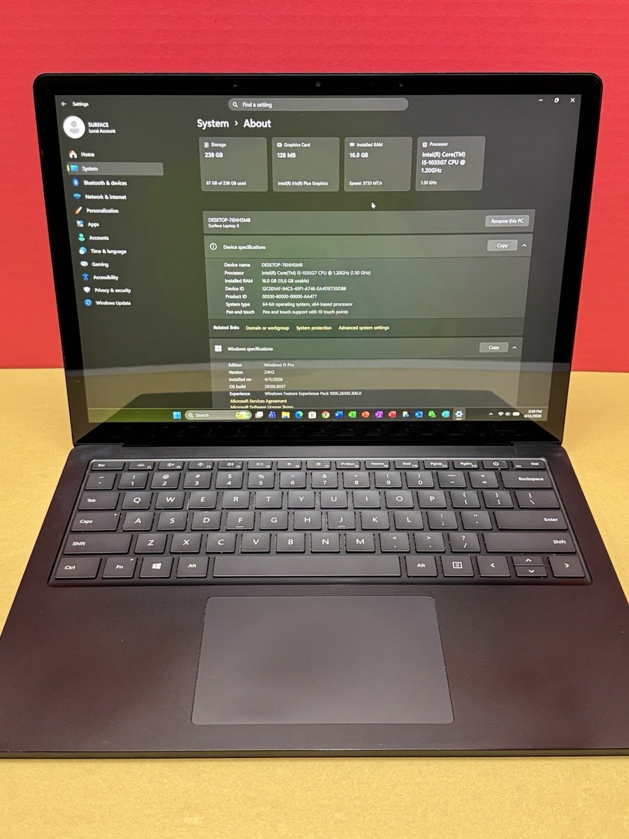 Microsoft Surface Laptop 3 i5-1035G7 1.20GHz/16GB RAM/256GB NVMe