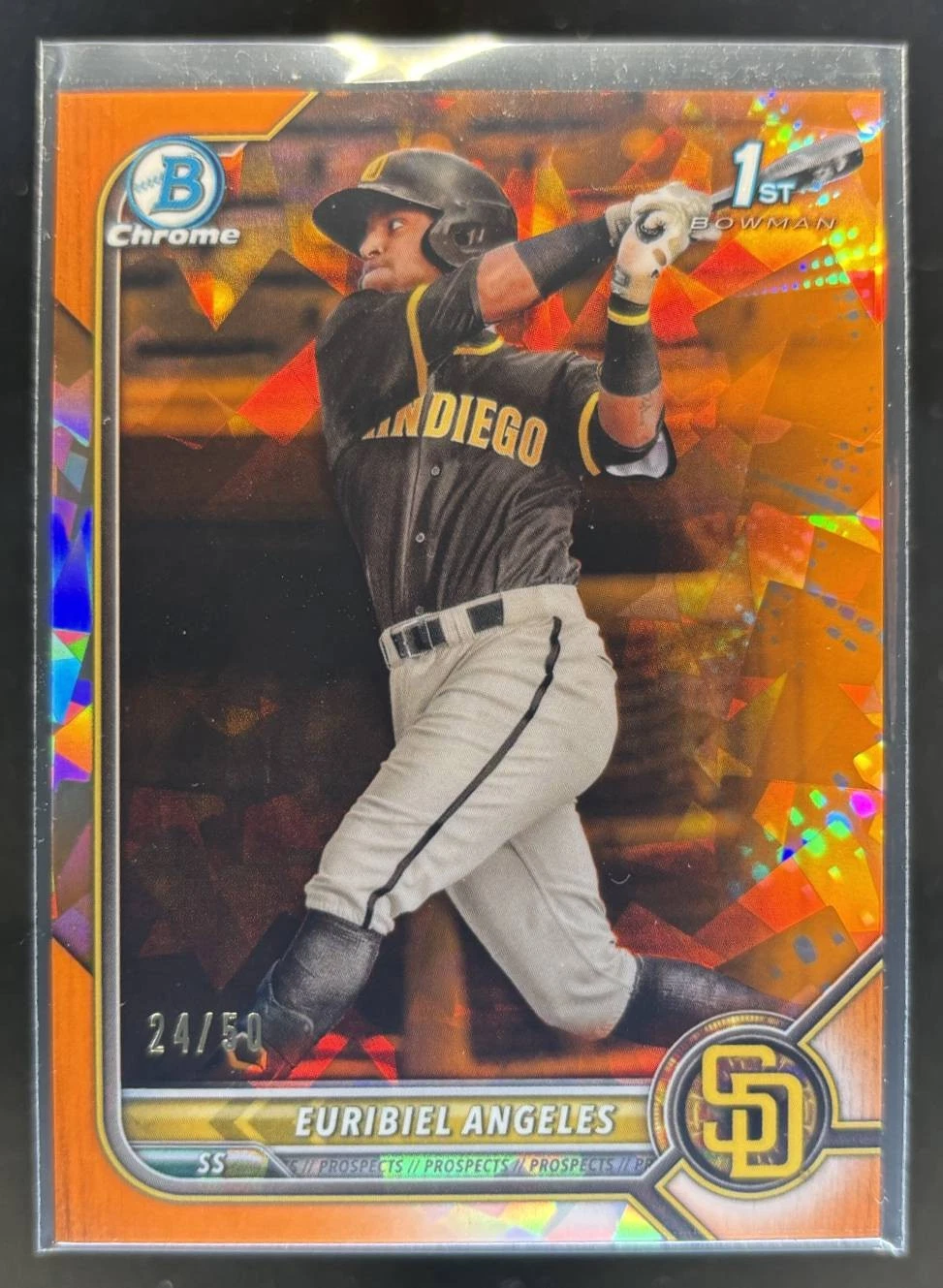 2022 Bowman Sapphire Euribiel Angeles Chrome Orange /50 #BCP-32 1st Padres