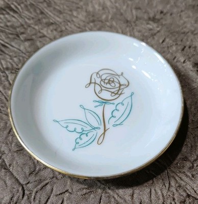 Vintage Easterling Spencerian Rose Butter Pat Dish