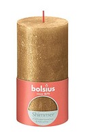 bolsius Rustik Stumpenkerzen Shimmer Gold Set 4 Stk 60H Brenndauer 13X7Cm