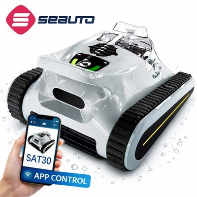SEAUTO Poolroboter für Schwimmbecken Akku 180Min Wand & Wasserlinie ReinigungAPP
