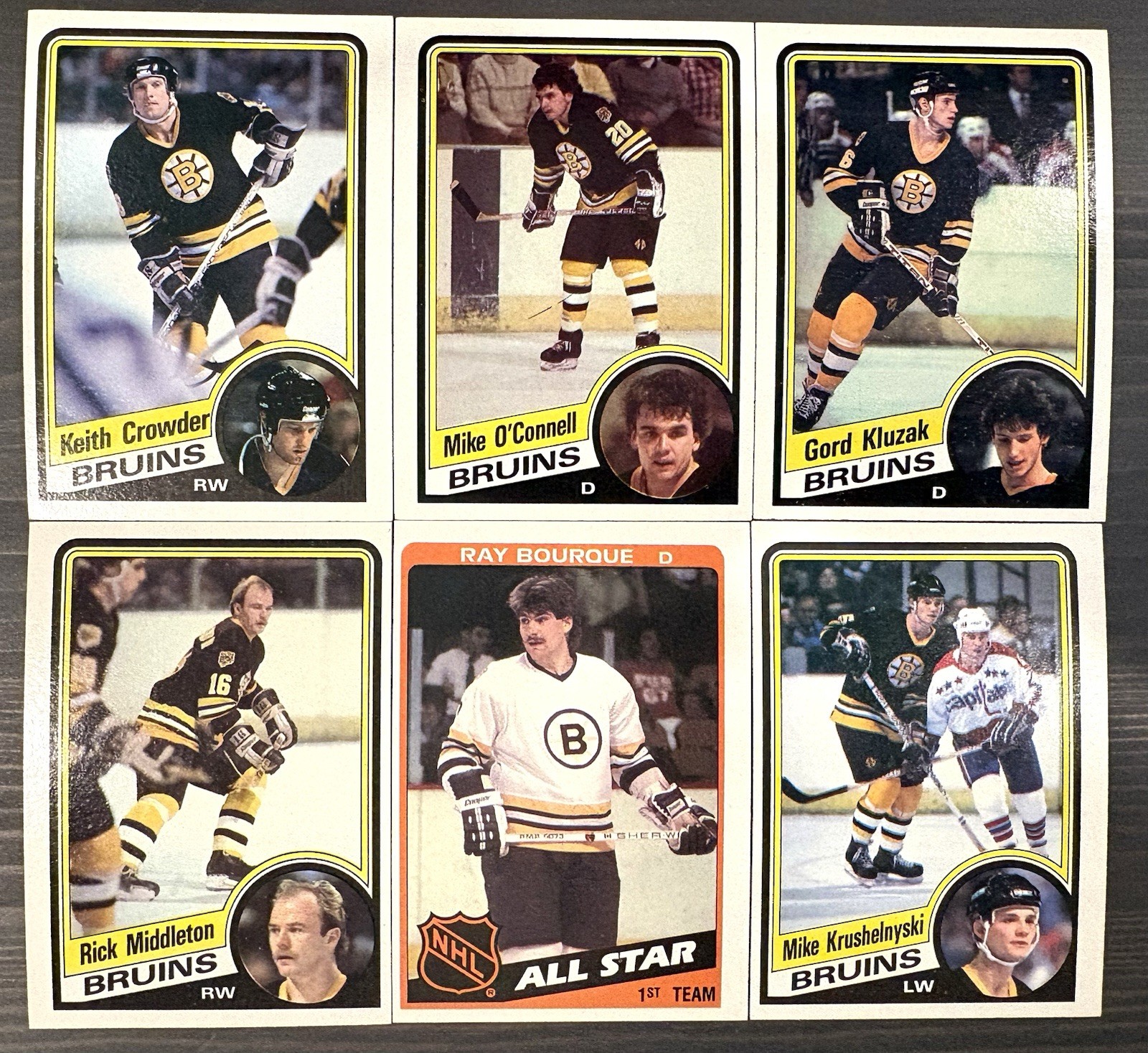 1984-85 Topps Boston Bruins 6 Card Lot Incl Ray Bourque HOF *ATGCARDS*