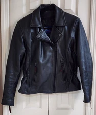 Vance Leather Biker Moto Jacket with Braiding and Studs Sz Medium **US Seller**