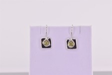 Silpada Sterling Silver Petite Green Peridot W0659 Square 925 Hook Earrings