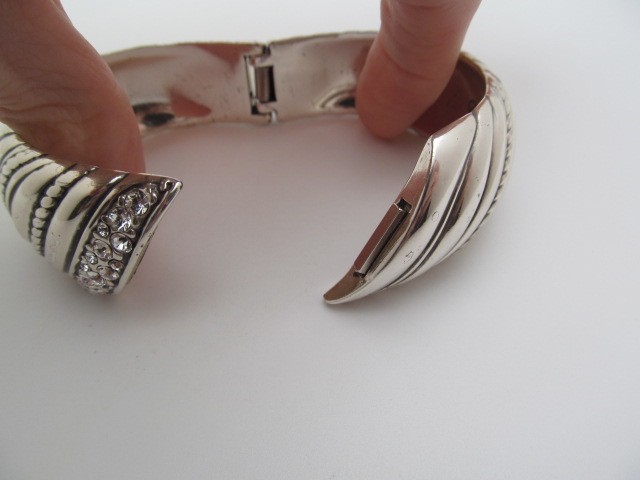 Brighton Heavy Silver Metal Solid Fluted Crystal … - image 2